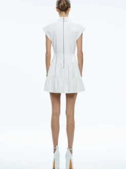 Women Alice and Olivia Mila Vegan Deep V-Neck Twist Front Mini Dress