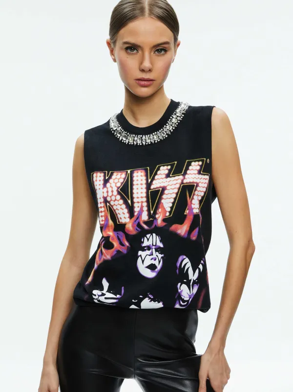 Women Alice and Olivia Miller Embellished Muscle Tank