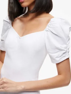 Women Alice and Olivia Mimi Puff Sleeve Denim Mini Dress