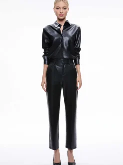 Women Alice and Olivia Ming Vegan Leather Ankle Pant