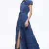 Women Alice and Olivia Miranda Maxi Denim Dress