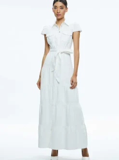 Women Alice and Olivia Miranda Maxi Denim Dress