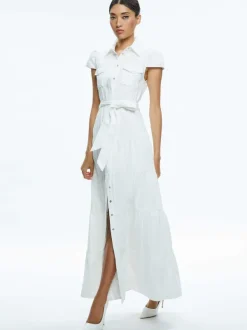 Women Alice and Olivia Miranda Maxi Denim Dress