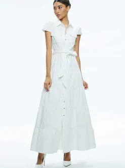 Women Alice and Olivia Miranda Maxi Denim Dress