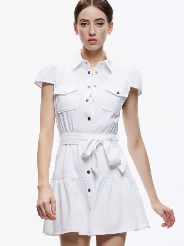 Women Alice and Olivia Miranda Mini Denim Dress