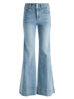 Women Alice and Olivia Missa High Rise Wide Leg Crystal Side Jean