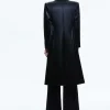 Women Alice and Olivia Mya Vegan Leather Long Blazer