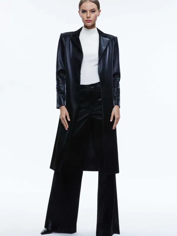 Women Alice and Olivia Mya Vegan Leather Long Blazer
