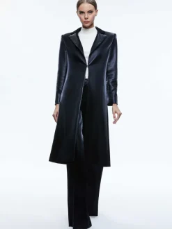 Women Alice and Olivia Mya Vegan Leather Long Blazer