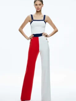 Women Alice and Olivia Narin High Rise Button Front Pant