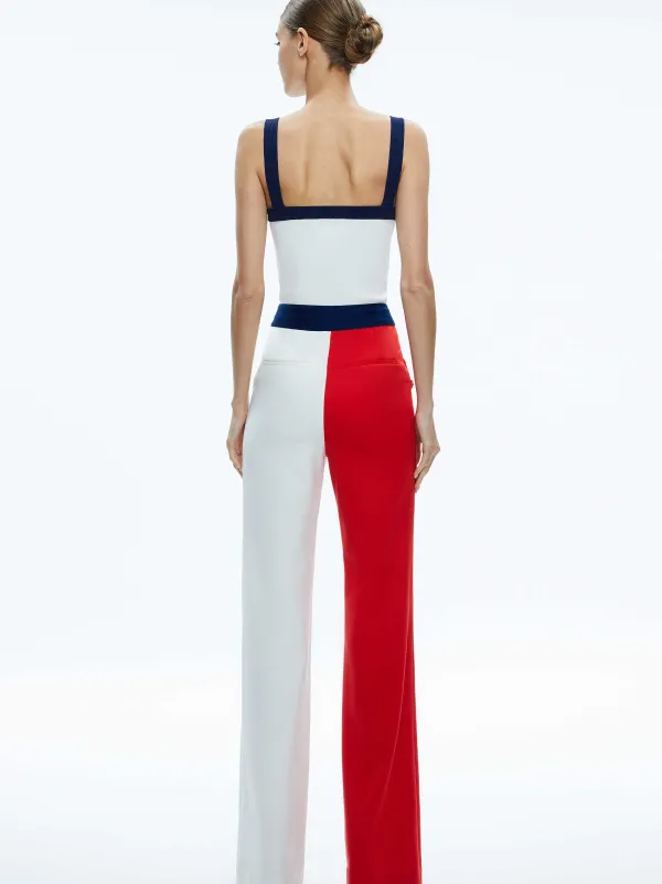 Women Alice and Olivia Narin High Rise Button Front Pant