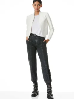 Women Alice and Olivia New Harvey Leather Jacket