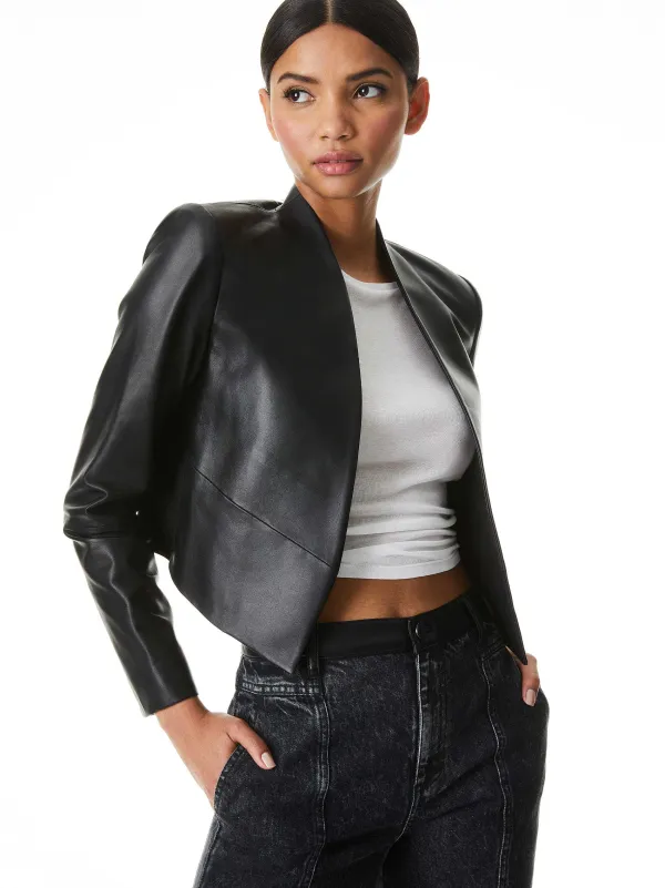 Women Alice and Olivia New Harvey Leather Jacket