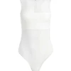 Women Alice and Olivia Nichol High Neck Sleeveless Mesh Bodysuit