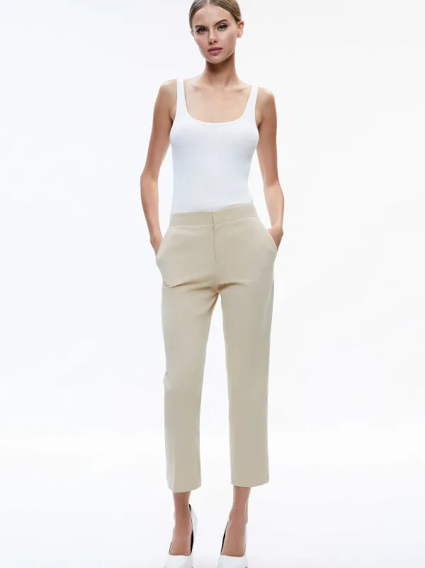 Women Alice and Olivia Nicky Chino Waistband Slim Ankle Pant