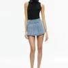 Women Alice and Olivia Noah Denim Pleated Skort