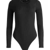 Women Alice and Olivia Olea Round Neck Bodysuit