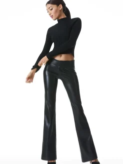 Women Alice and Olivia Olivia Vegan Leather Bootcut Pant