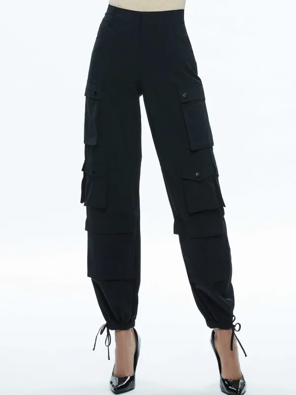 Women Alice and Olivia Olympia High Rise Ankle Tie Cargo Pants