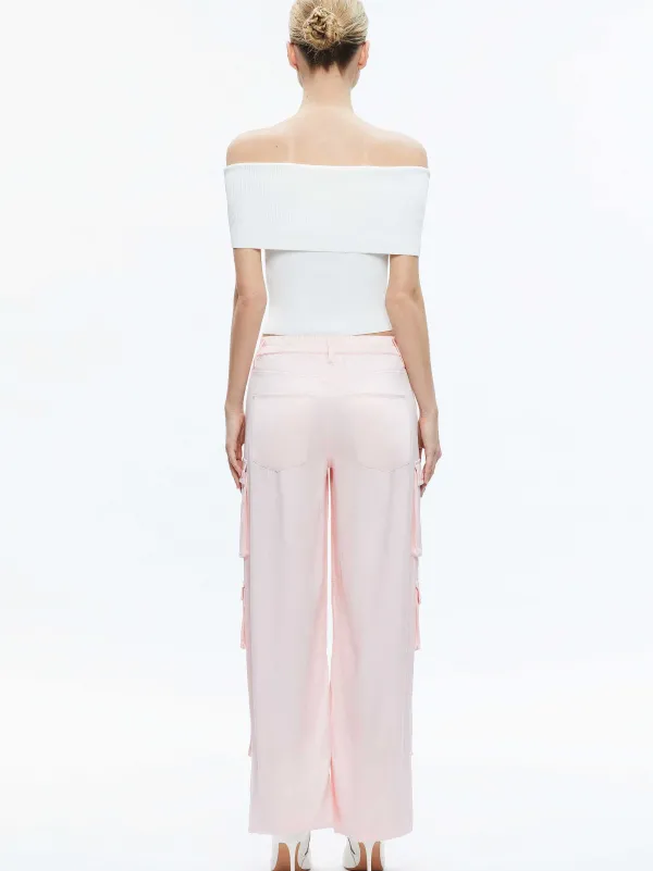 Women Alice and Olivia Olympia Mid Rise Baggy Cargo Pants