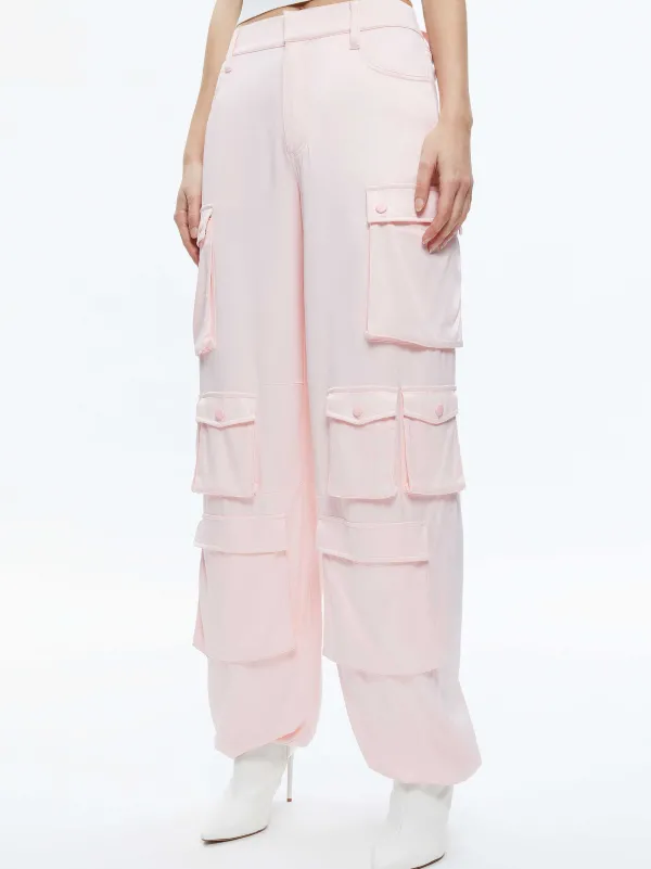 Women Alice and Olivia Olympia Mid Rise Baggy Cargo Pants