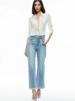 Women Alice and Olivia Ora High Rise Embellished Jean