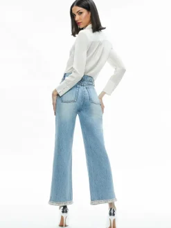 Women Alice and Olivia Ora High Rise Embellished Jean