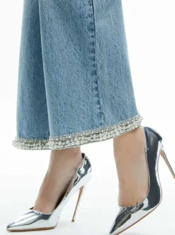 Women Alice and Olivia Ora High Rise Embellished Jean