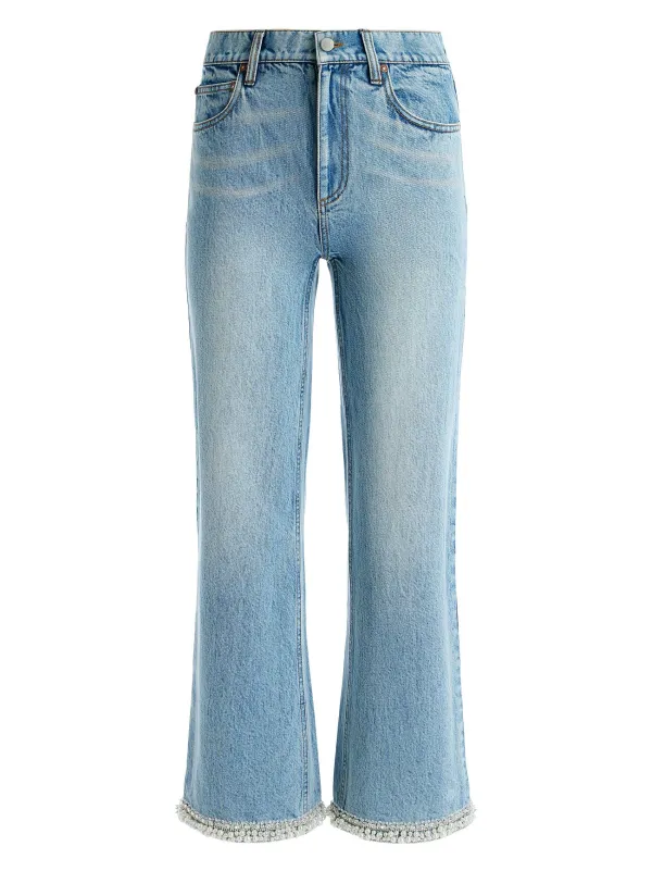 Women Alice and Olivia Ora High Rise Embellished Jean