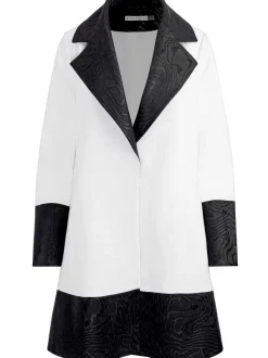 Women Alice and Olivia Paola Swing Coat With Border Detail