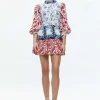 Women Alice and Olivia Paulie Tiered Blouson Sleeve Mini Dress