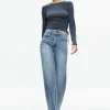 Women Alice and Olivia Percy Crewneck Ruched Cropped Top
