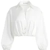 Women Alice and Olivia Pierre Pleated Back Button Down