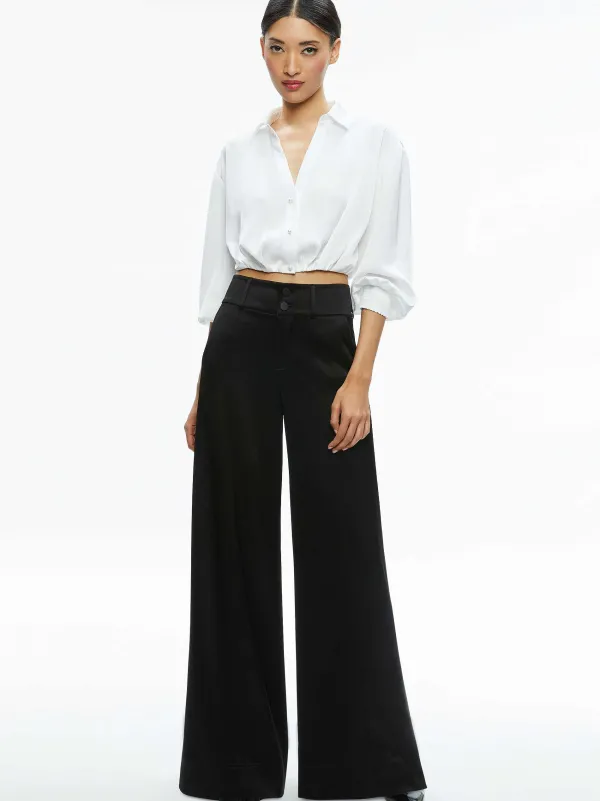 Women Alice and Olivia Pierre Pleated Back Button Down