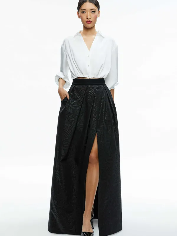 Women Alice and Olivia Pierre Pleated Back Button Down