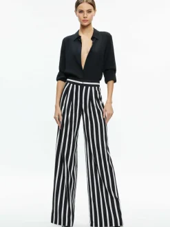 Women Alice and Olivia Pompey High Waisted Pleated Pants