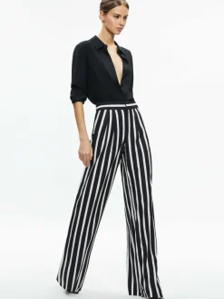 Women Alice and Olivia Pompey High Waisted Pleated Pants