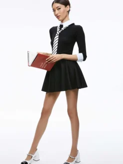 Women Alice and Olivia Porla Collared Tie Sweater