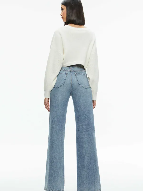 Women Alice and Olivia Posey Crewneck Sweater