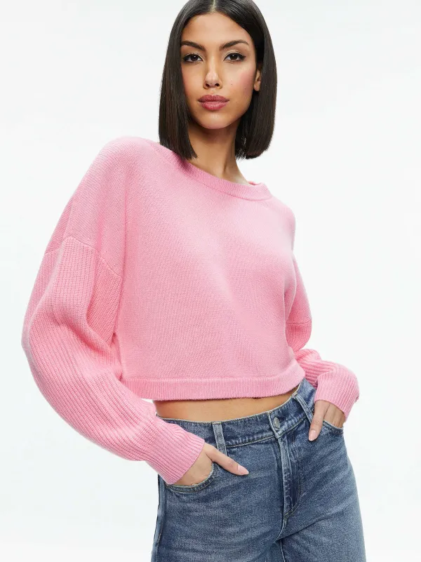 Women Alice and Olivia Posey Crewneck Sweater