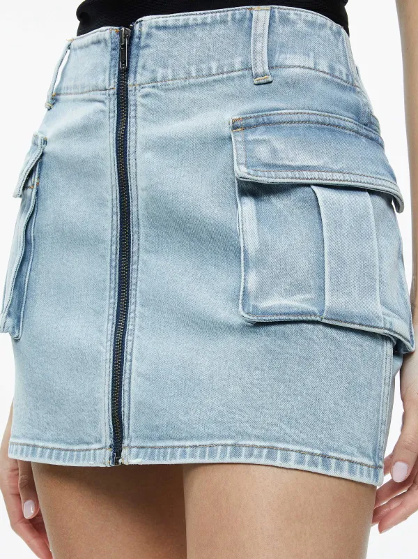 Women Alice and Olivia Rahmi Cargo Mini Skirt