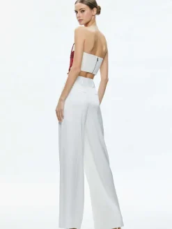 Women Alice and Olivia Randie Floral Applique Crop Top
