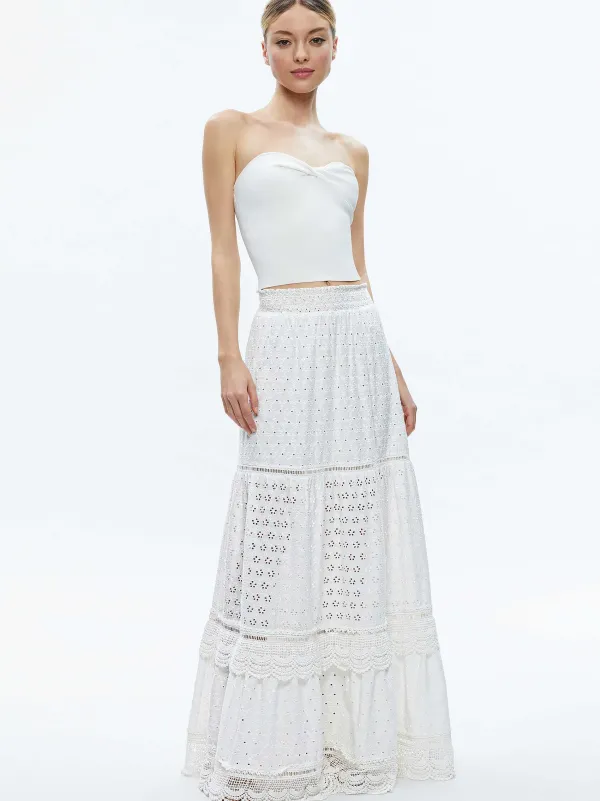 Women Alice and Olivia Reise Panelled Maxi Skirt