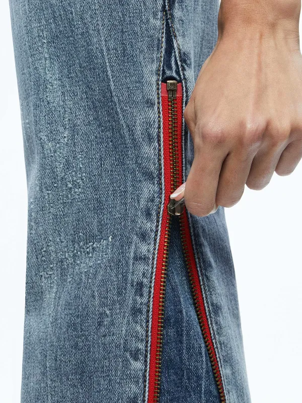 Women Alice and Olivia Rey Side Zipper Wide Leg Jean