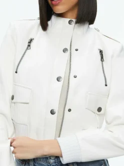 Women Alice and Olivia Ria Vegan Leather Moto Jacket