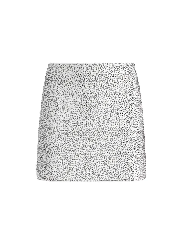 Women Alice and Olivia Riley Embellished Clean Waist A-Line Skirt
