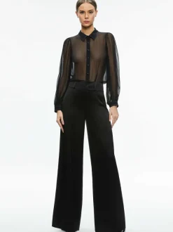 Women Alice and Olivia Roanne Sheer Blouse