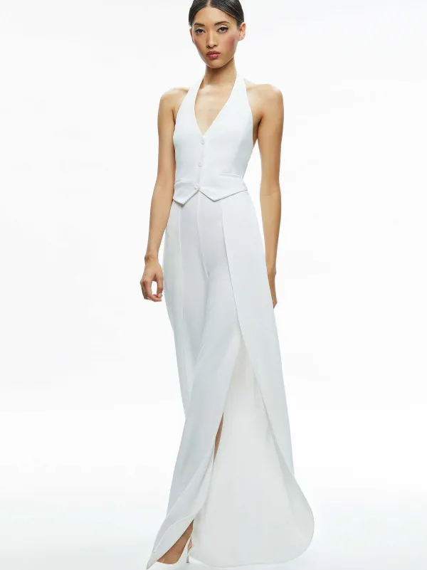Women Alice and Olivia Robin Halterneck Vest Jumpsuit
