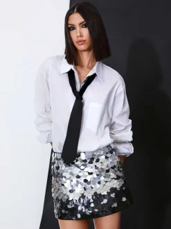 Women Alice and Olivia Rubi Sequin Mini Skirt