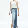 Women Alice and Olivia Rye Denim Two Tone Maxi Skirt